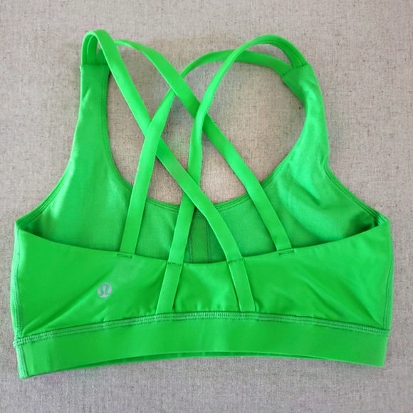 Lululemon – Energy Bra Bright Green Cross Back Bra 6 - Picture 2 of 3